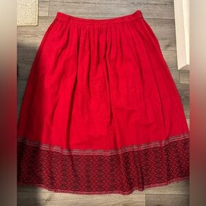 World Market Vibrant Red Maxi Skirt